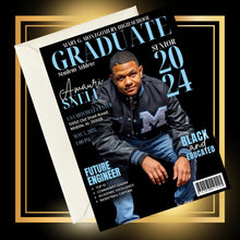 Load image into Gallery viewer, Magazine Cover Graduation Invitation with Photo