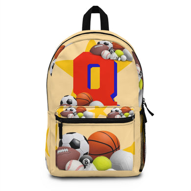 Boy initial Q Backpack school backpack Boy gift school back to school backpack Boy initial personalized backpack