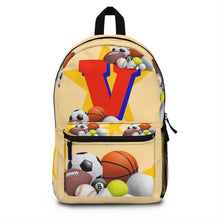 Load image into Gallery viewer, Boy initial V Backpack school backpack Boy gift school back to school backpack Boy initial personalized backpack