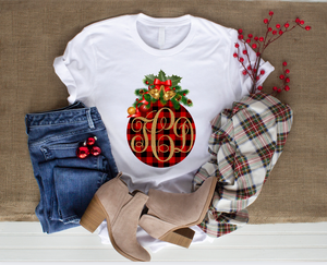 Buffalo Plaid Monogrammed Christmas Sweatshirt / T-shirt