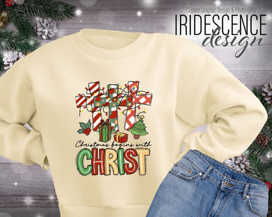 Christmas begins with CHRIST Sweatshirt / T-Shirt