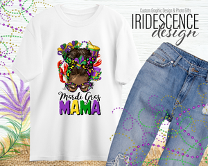 Messy Bun Mardi Gras Mama T-Shirt / Sweatshirt