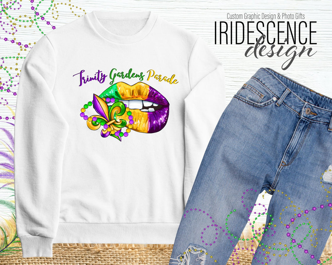 Trinity Gardens Dripping Lips Mardi Gras T-Shirt or Sweatshirt