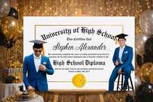 Load image into Gallery viewer, Custom Diploma Graduation Poster with photos - Stiff Paperboard
