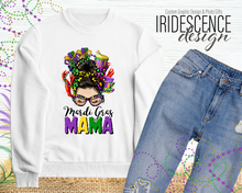 Load image into Gallery viewer, Messy Bun Mardi Gras Mama T-Shirt / Sweatshirt