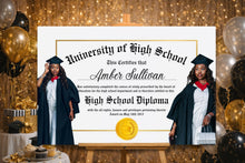 Load image into Gallery viewer, Custom Diploma Graduation Poster with photos - Stiff Paperboard