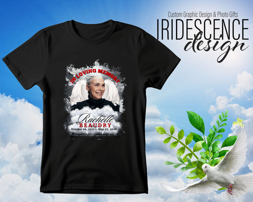 Memorial Funeral T-Shirts - Full Color Image on White or Color T-Shirts - DTF