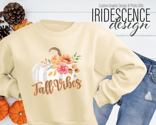 Fall Vibes Pumpkin Sweatshirt / T-Shirt