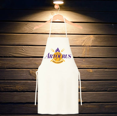 Grill Master Apron - with Name, Basketball, Flame, and Utensils