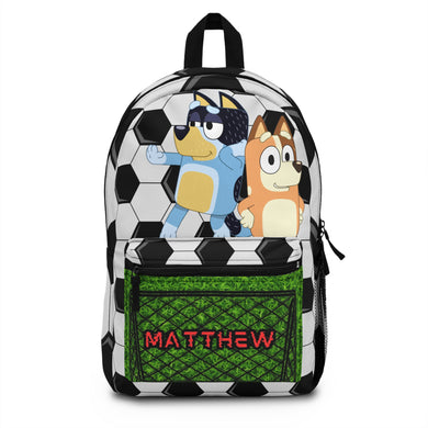 Bluey Soccer Backpack with name