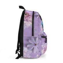 Load image into Gallery viewer, Vibrant Purple Floral Bluey Backpack, Back to school Stylish Bookbag, Unique Travel Backpack, Gift For Her