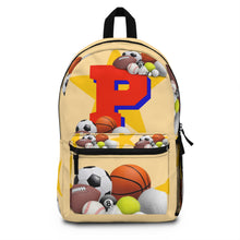 Load image into Gallery viewer, Boy initial P Backpack school backpack Boy gift school back to school backpack Boy initial personalized backpack