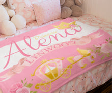 Load image into Gallery viewer, Princess custom Plush Fleece Blanket with name