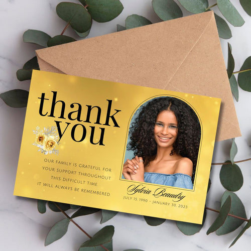 Customizable Memorial Funeral Thank You Cards: Express Your Deepest Gratitude - 4