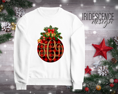 Buffalo Plaid Monogrammed Christmas Sweatshirt / T-shirt