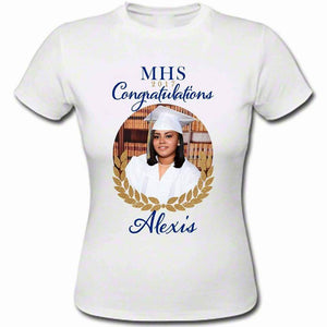 Graduation T-Shirt with Photo and Flourish