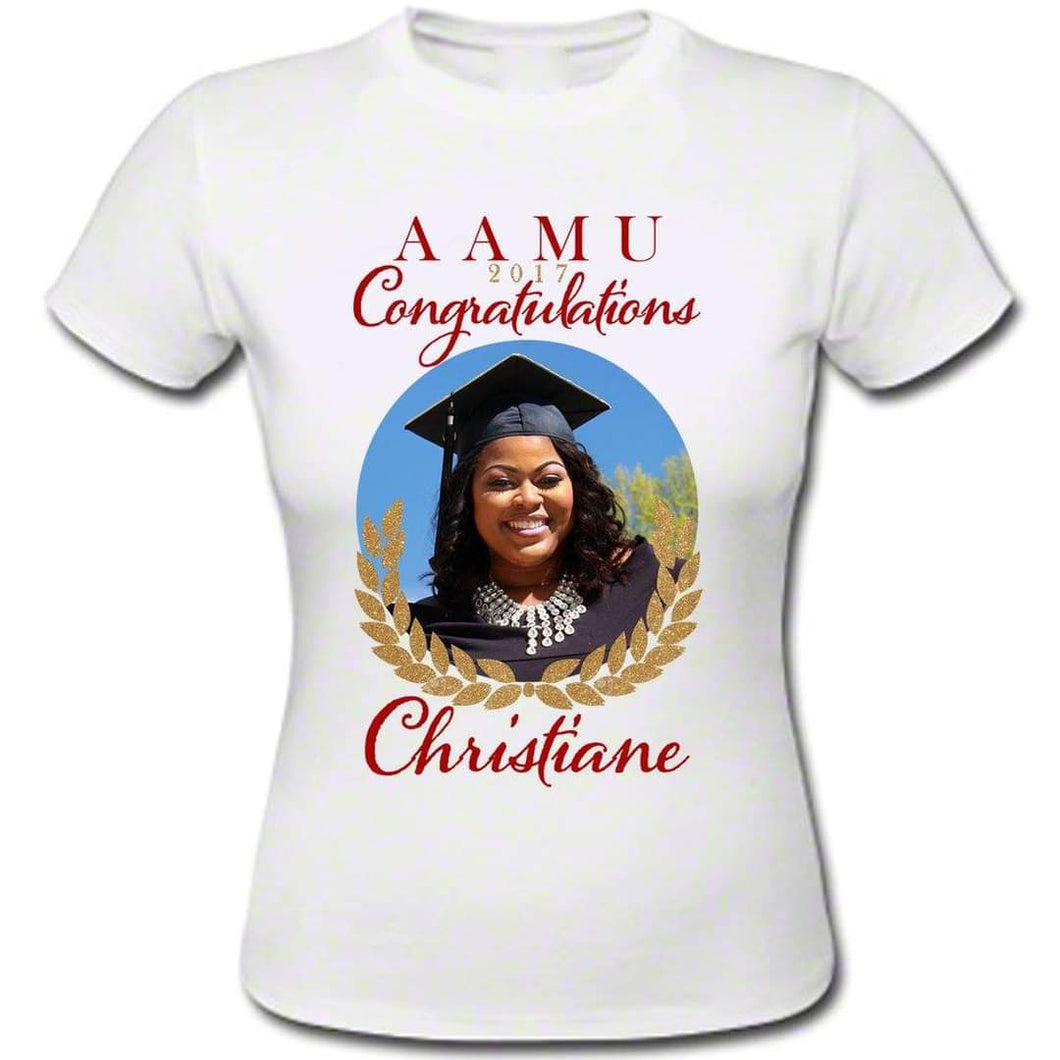 Graduation T-Shirt with Photo and Flourish