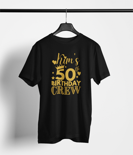 Birthday Crew Color T-Shirt with One Color Image