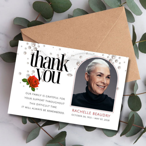 Customizable Memorial Funeral Thank You Cards: Express Your Deepest Gratitude - 4
