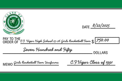 Giant artificial Check with customizable information