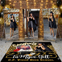 Load image into Gallery viewer, The Ultimate Graduation Celebration Backdrop Bundle - Complete Grad Suite: 3 X-Stand Banners + 6ft Floor Banner