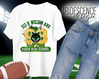 Vigor High School - 913 N Wilson Ave T-shirt - Customize with Graduation Year