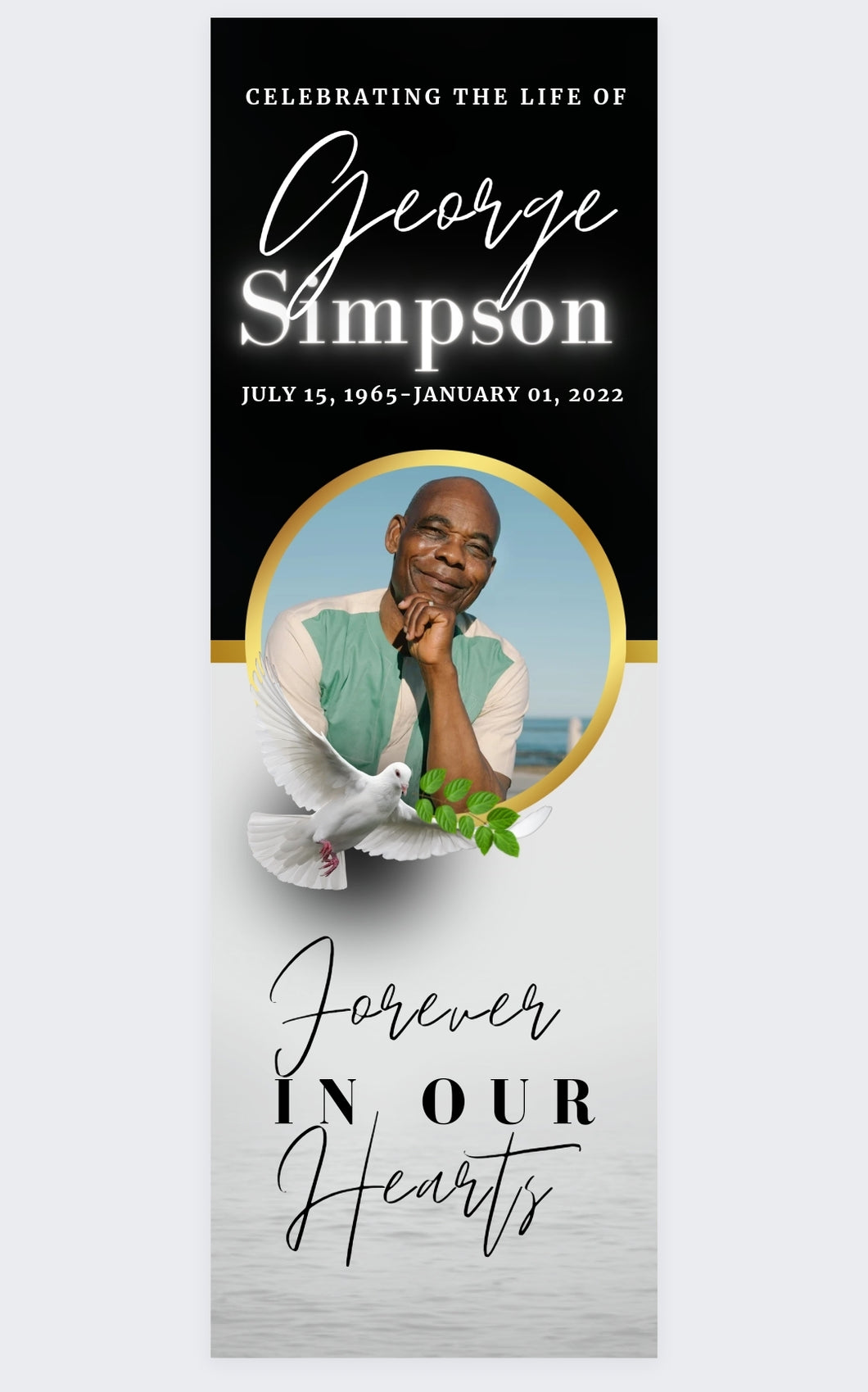 Funeral Memorial Vinyl Banner  - 2 Day turnaround