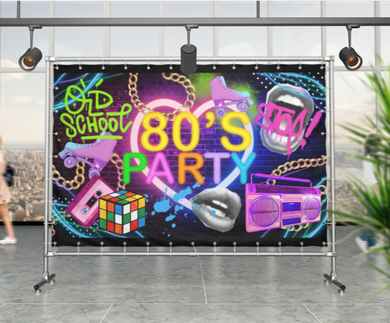 80's and 90's Themed Vinyl Backdrop - RUSH or STANDARD Turnaround