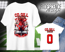 Load image into Gallery viewer, Football T-Shirt with photo and Player number - Front and Back