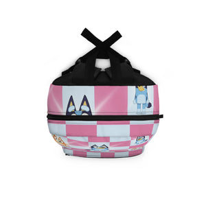 Bluey Backpack with Name - Pink with gold name