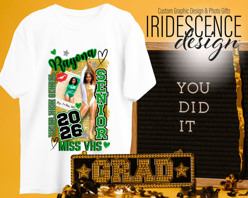 High School Senior T-shirt with graduation year, name, and title
