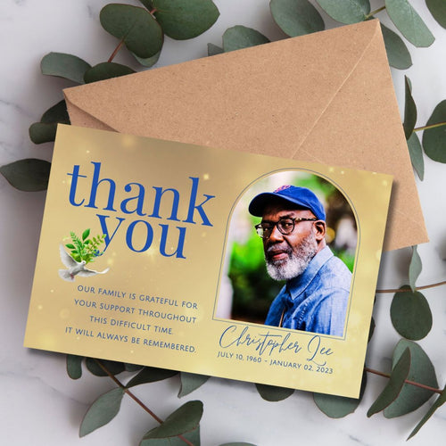 Customizable Memorial Funeral Thank You Cards: Express Your Deepest Gratitude - 4