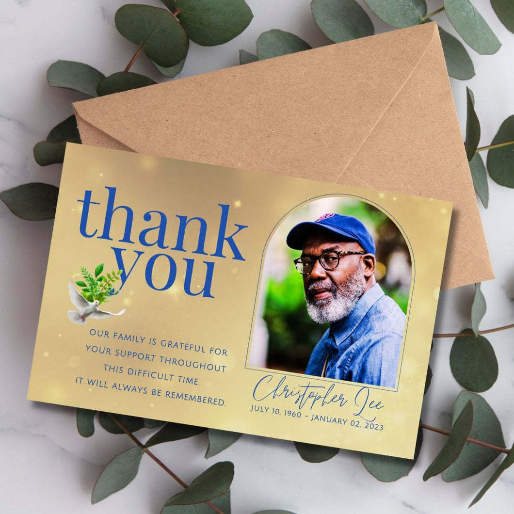 Customizable Memorial Funeral Thank You Cards: Express Your Deepest Gratitude - 4