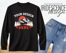 Load image into Gallery viewer, Custom Long Sleeve color T-Shirt with two color image