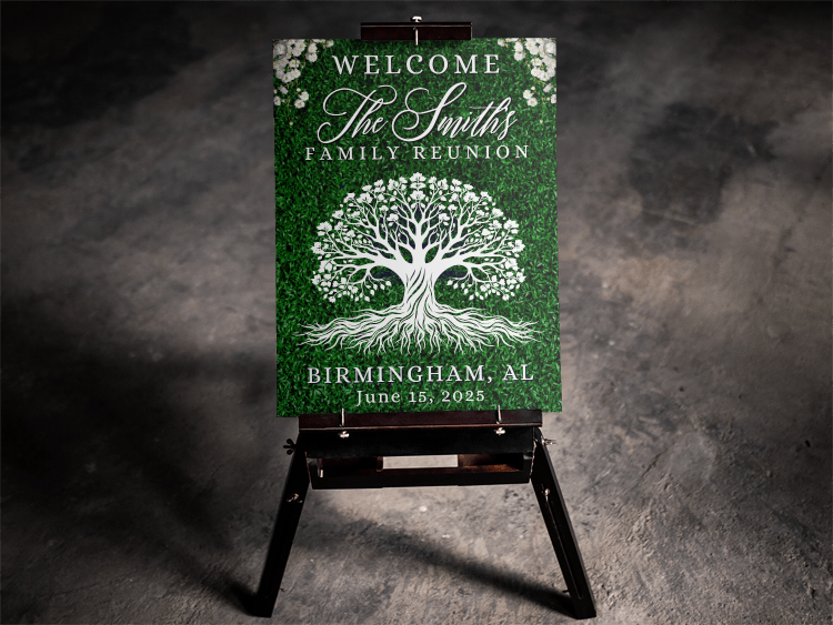 Family Reunion Welcome Poster - Green Hedge - Paperboard