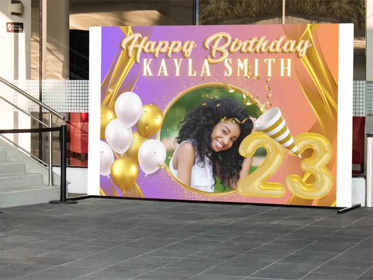 Birthday Vinyl Backdrop - RUSH or STANDARD Turnaround