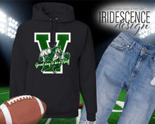 Load image into Gallery viewer, Vigor High School Hoodie Great day to be a Wolf or The School that Spirit Built with a Green Varsity V