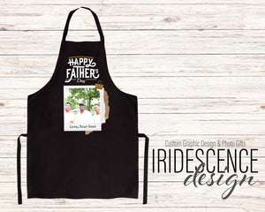 Father's Day Bundle with Black Apron and Black T-shirt with Photo