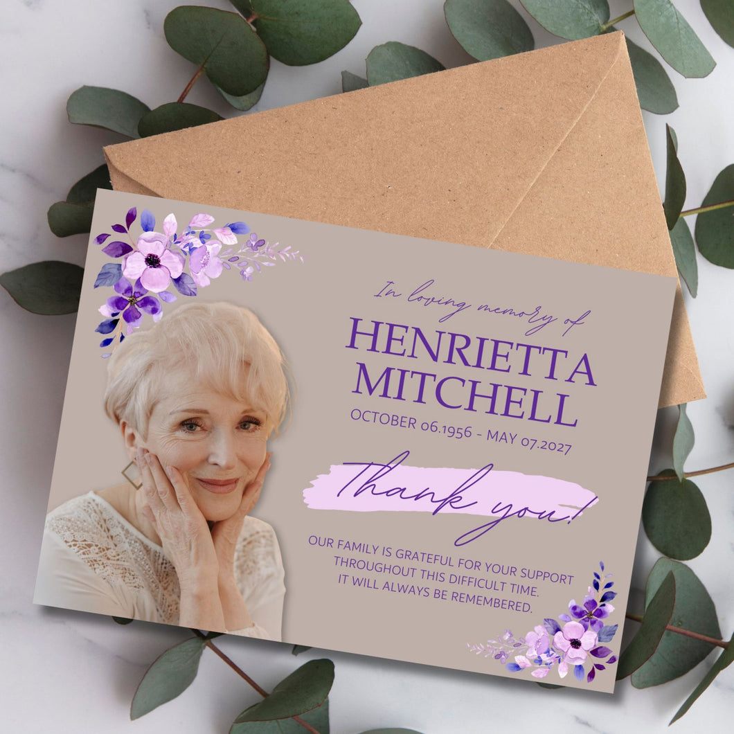 Customizable Memorial Funeral Thank You Cards: Express Your Deepest Gratitude - 4