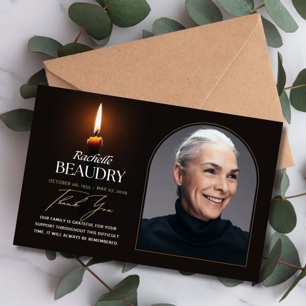 Customizable Memorial Funeral Thank You Cards: Express Your Deepest Gratitude - 4
