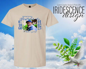 In Loving Memory Memorial Funeral T-Shirts with photo - Full Color Image on White or Color T-Shirts - DTF