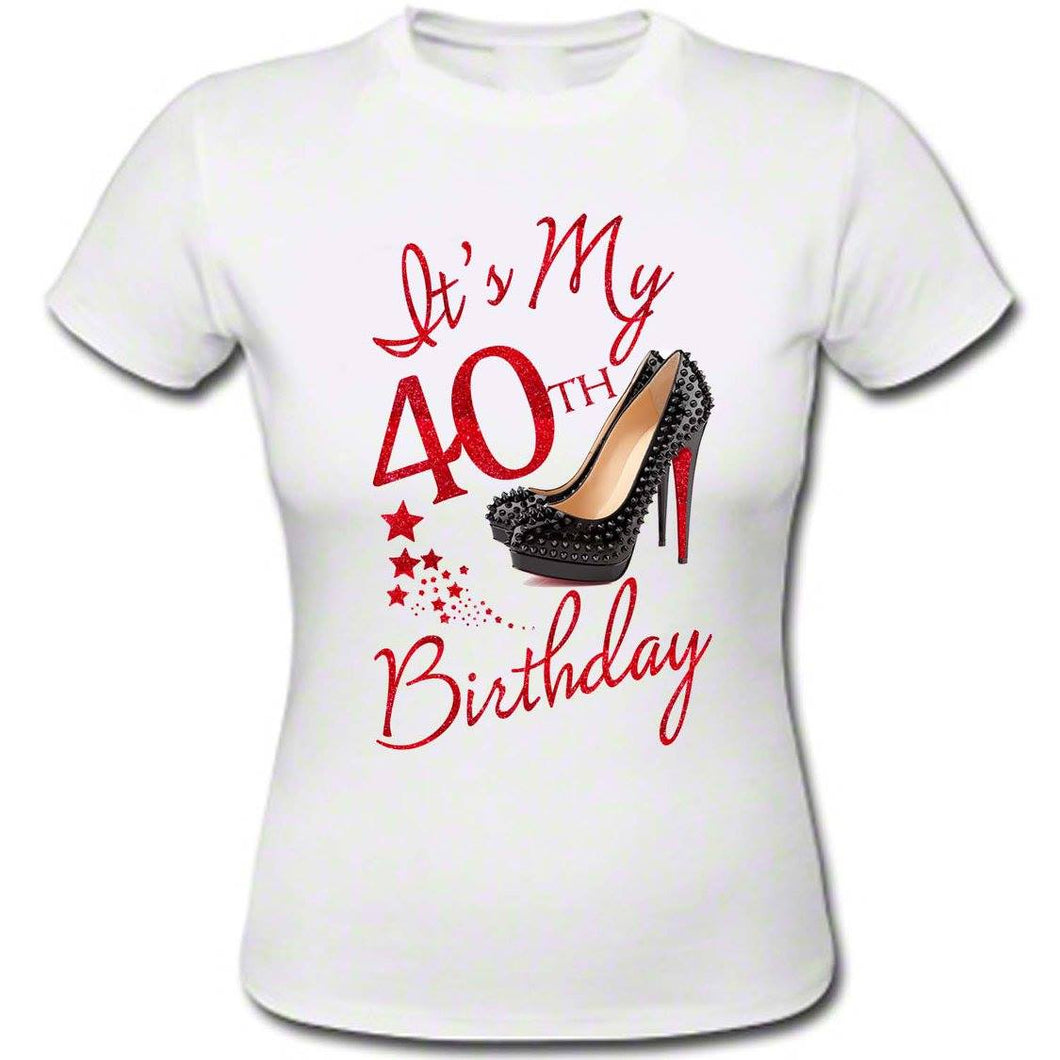 It's My Birthday T-shirt with Age and Shoe T-Shirt