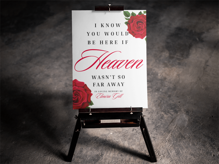 Wedding In Memory Poster - Paperboard