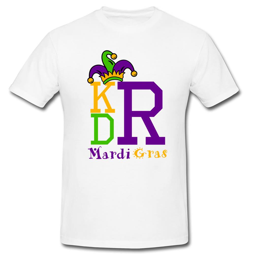 Mardi Gras Initial T-Shirt with Hat