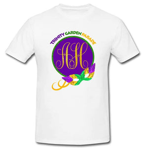 Mardi Gras T-Shirt - Circle Monogram and Mask