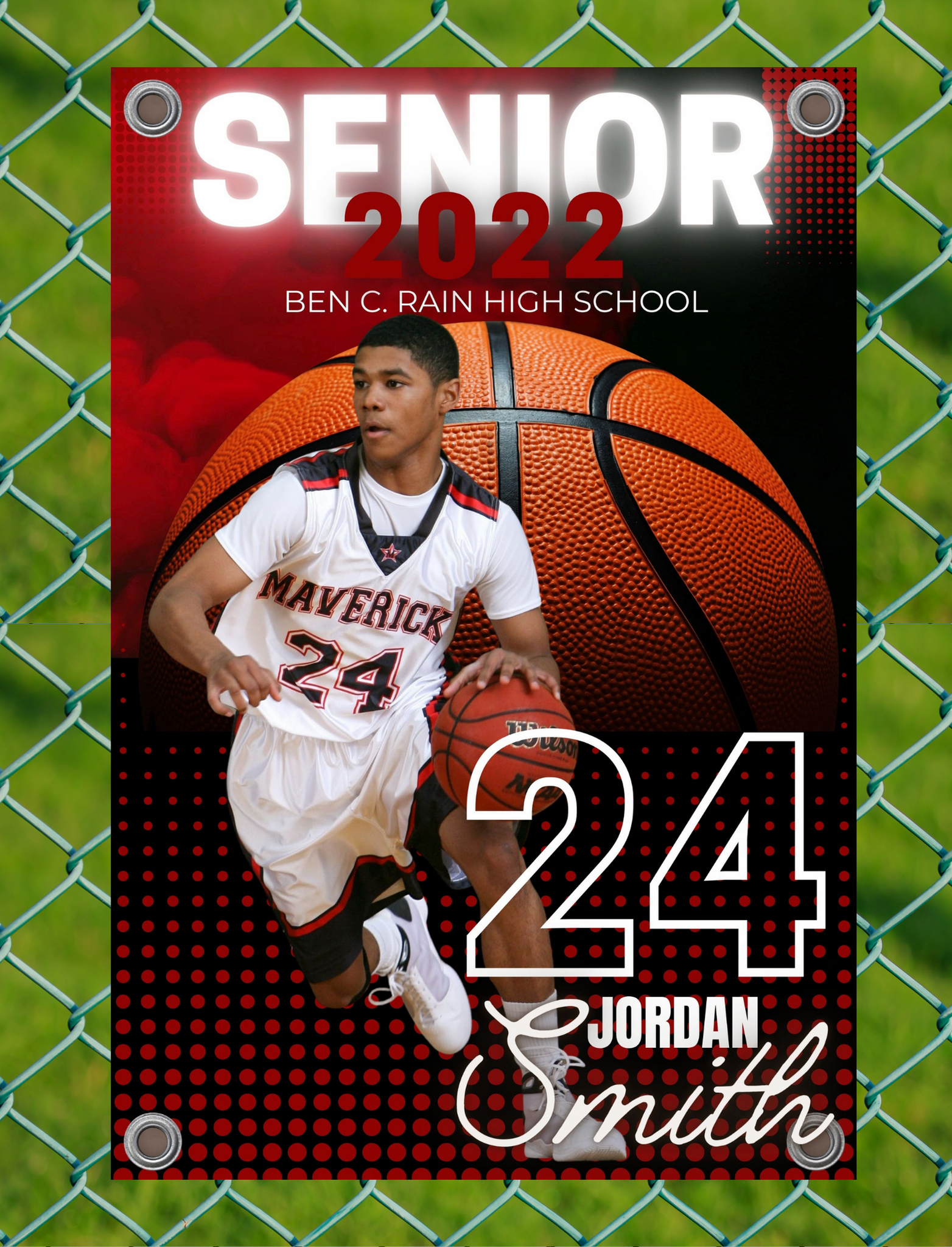 Senior Sports Banner Iridescence Design