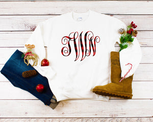 Buffalo Plaid Monogrammed Sweatshirt / T-Shirt