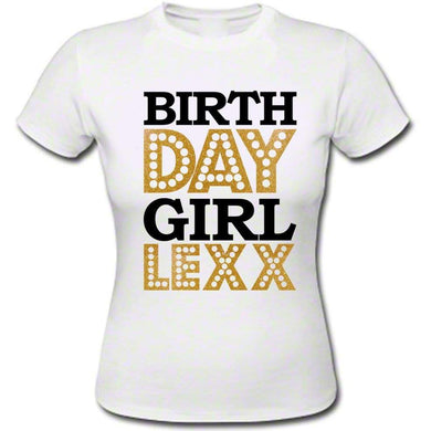 Birthday Girl with Name T-shirt