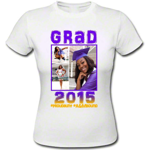GRAD Graduation T-Shirt with Photo Collage