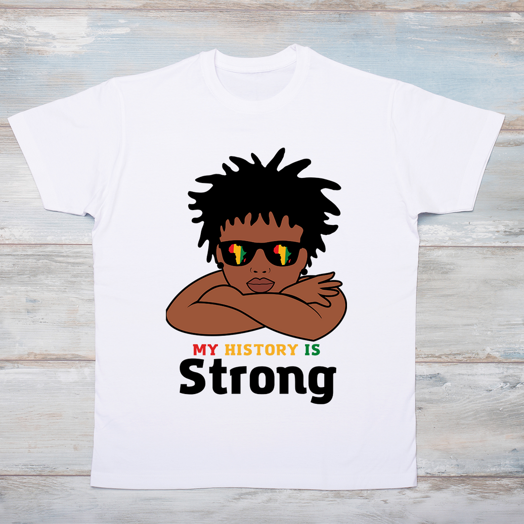 Black History - Young Boy My History is Strong T-Shirt